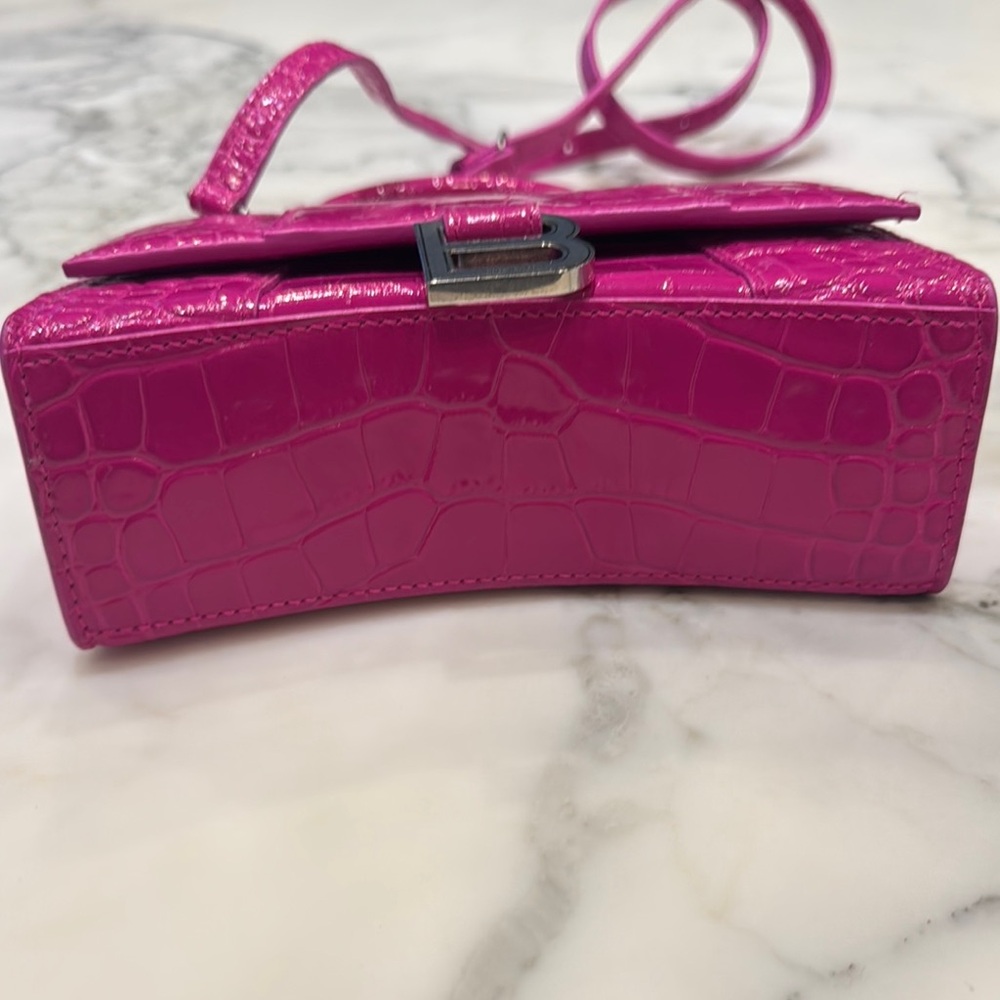 Balenciaga Pink Croc-Embossed Handbag - Picture 7 of 7